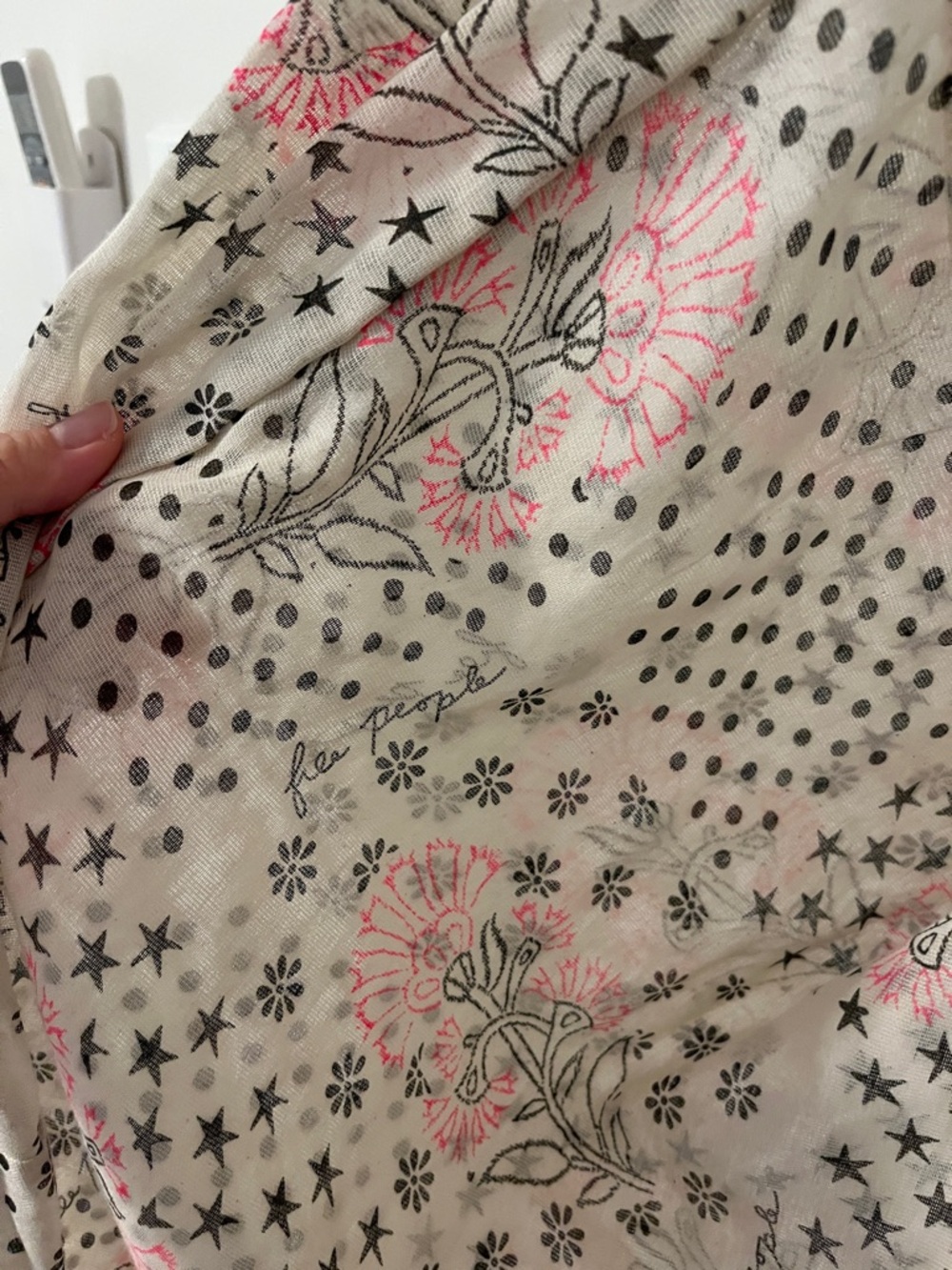 Free People Stars and Dots and Flowers Slouchy Boho Shopping Tote - Picture 7 of 8
